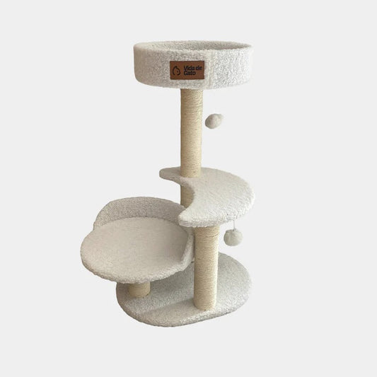 Torre Comfort rascadora de 68cms con camas y postes de juegos, para gatos