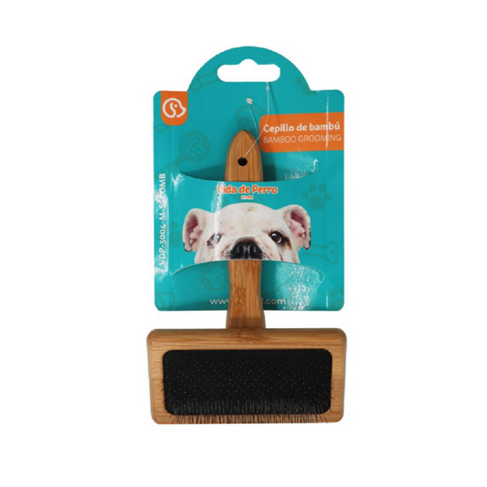 Cepillo de grooming Slicker de bambú para mascotas: Cuida el pelaje de tu mascota con estilo y sostenibilidad